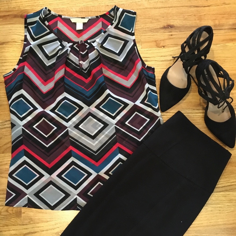 Banana Republic Factory sheer sleeveless blouse